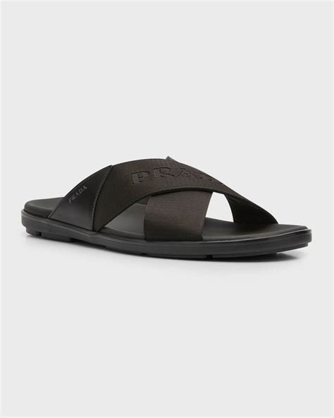 prada sandals nastro|Prada Men's Nastro Web Logo Slide Sandals .